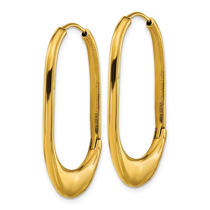 Stainless Steel Polished Yellow IPplated Hinged Hoop Earrings TreasureFineJewelers Earrings
