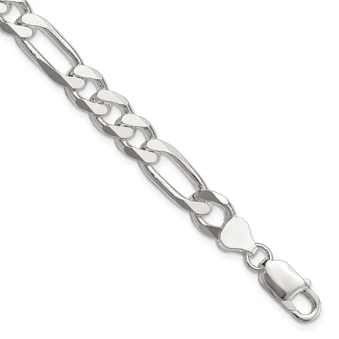 Sterling Silver 8mm Figaro Chain TreasureFineJewelers Rings