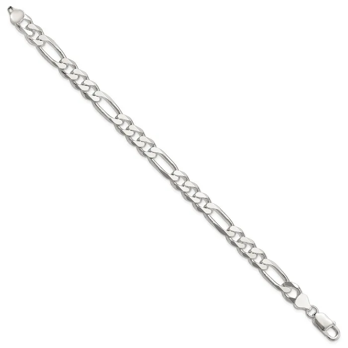 Sterling Silver 8mm Figaro Chain TreasureFineJewelers Rings