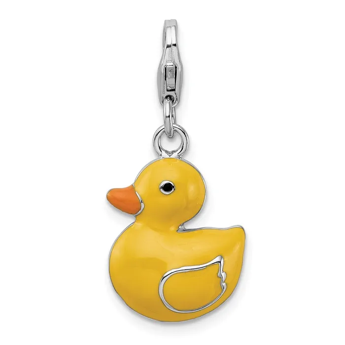 Sterling Silver Amore La Vita Rhodiumplated Enameled 3D Duck Charm TreasureFineJewelers Rings Sterling Silver Amore La Vita Rhodiumplated Enameled 3D Duck Charm TreasureFineJewelers Rings