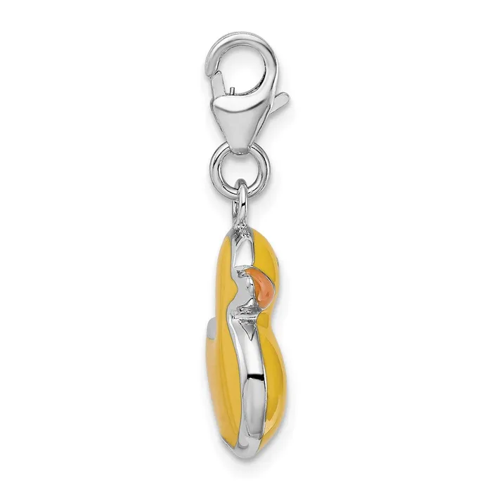 Sterling Silver Amore La Vita Rhodiumplated Enameled 3D Duck Charm TreasureFineJewelers Rings