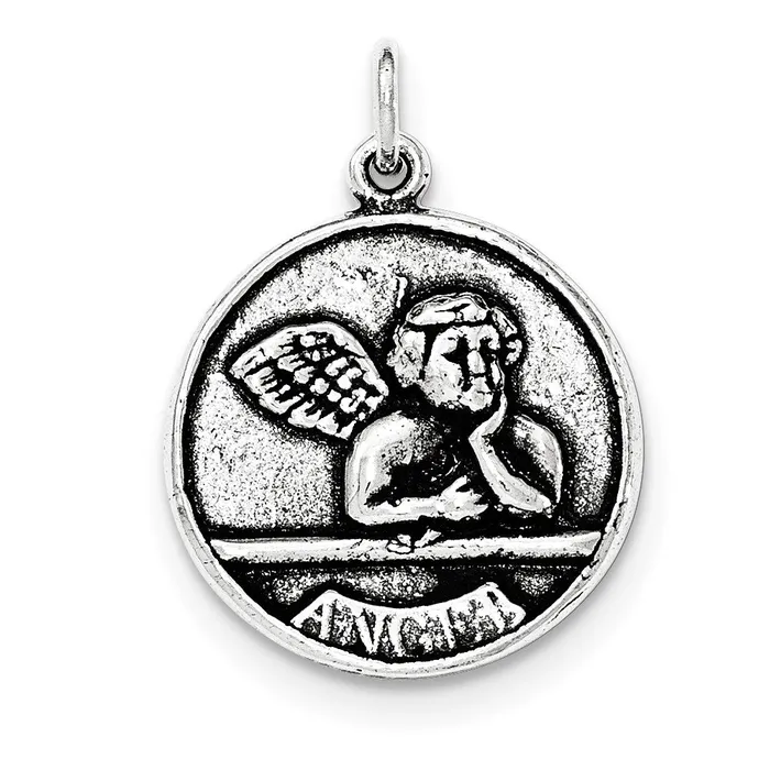 Sterling Silver Antiqued Raphael Angel Pendant TreasureFineJewelers Necklaces Sterling Silver Antiqued Raphael Angel Pendant TreasureFineJewelers Necklaces