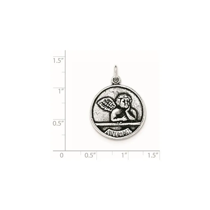 Sterling Silver Antiqued Raphael Angel Pendant TreasureFineJewelers Necklaces