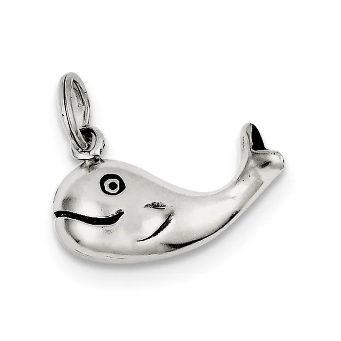 Sterling Silver Antiqued Whale Charm TreasureFineJewelers Rings