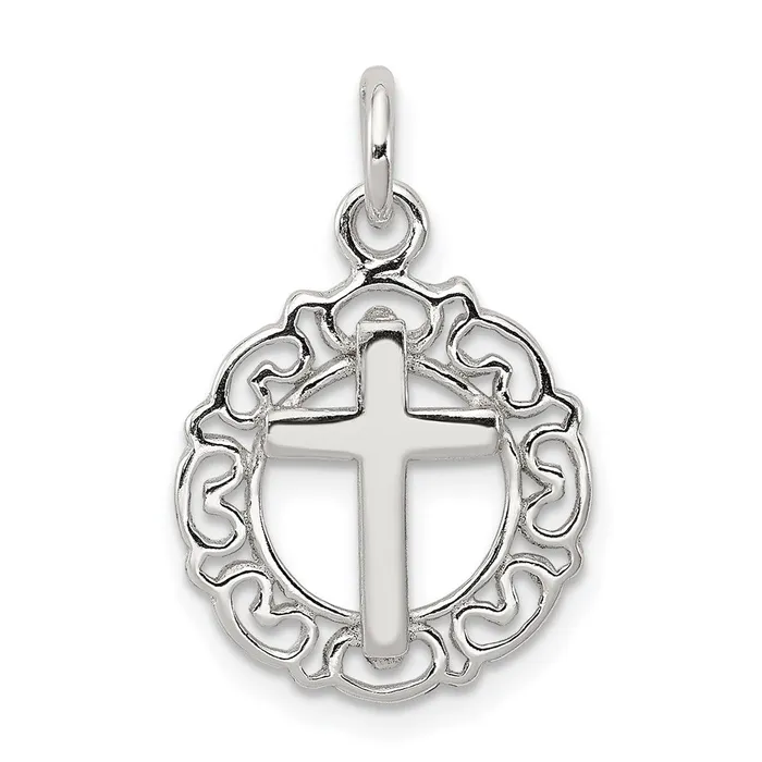 Sterling Silver Circle Cross Pendant TreasureFineJewelers Necklaces