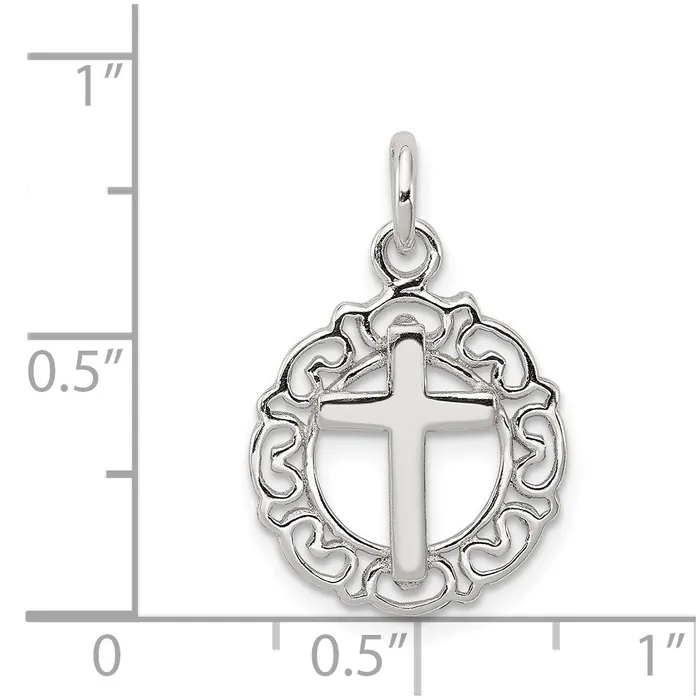 Sterling Silver Circle Cross Pendant TreasureFineJewelers Necklaces