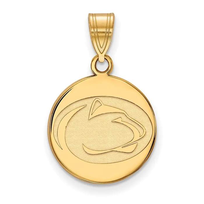 Sterling Silver Goldplated Penn State University Lion Medium Disc Pendant TreasureFineJewelers Necklaces Sterling Silver Goldplated Penn State University Lion Medium Disc Pendant TreasureFineJewelers Necklaces