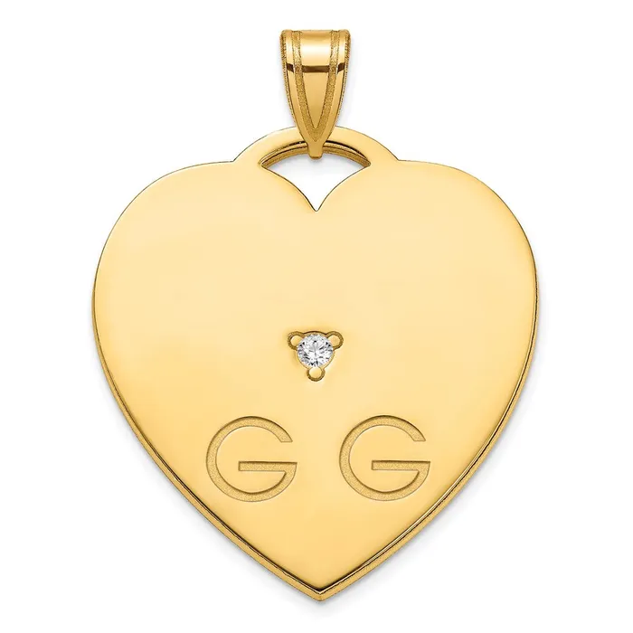 Sterling Silver Gold Plated Polished 2 Letter Charm with Diamond TreasureFineJewelers Rings