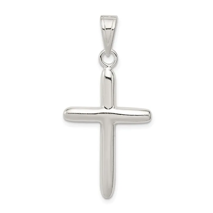Sterling Silver Polished Cross Pendant TreasureFineJewelers Necklaces