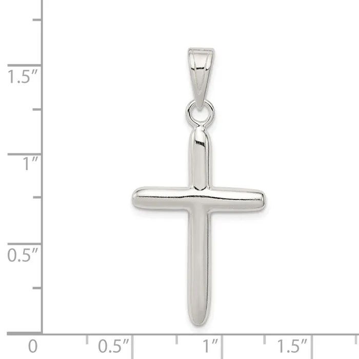 Sterling Silver Polished Cross Pendant TreasureFineJewelers Necklaces