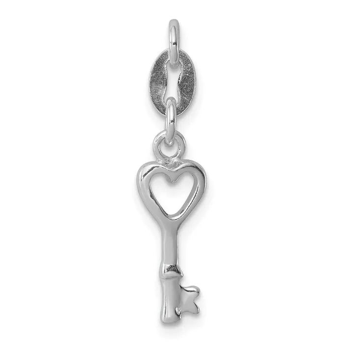 Sterling Silver Polished Lock Key Charm TreasureFineJewelers Rings