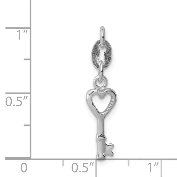 Sterling Silver Polished Lock Key Charm TreasureFineJewelers Rings