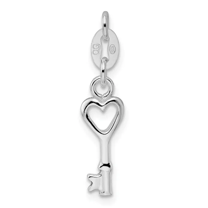 Sterling Silver Polished Lock Key Charm TreasureFineJewelers Rings