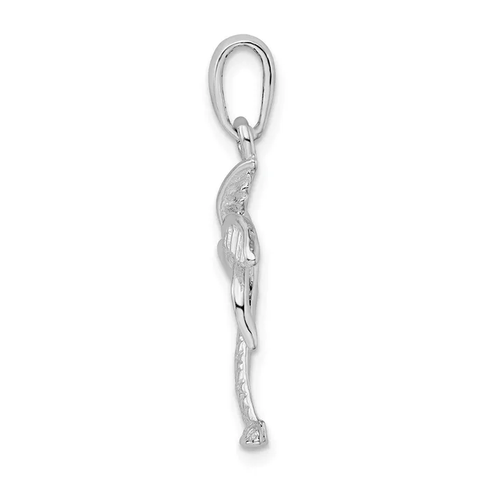 Sterling Silver Polished Palm Tree wTextured Trunk Pendant TreasureFineJewelers Necklaces