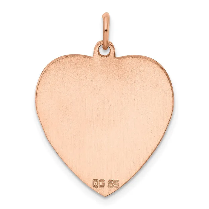 Sterling Silver RG Plated Engraveable Heart Polished FrontSatin Back Disc TreasureFineJewelers Rings