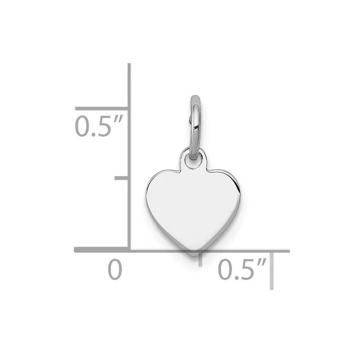 Sterling Silver Rhplt Engraveable Heart Polished FrontBack Disc Charm TreasureFineJewelers Rings
