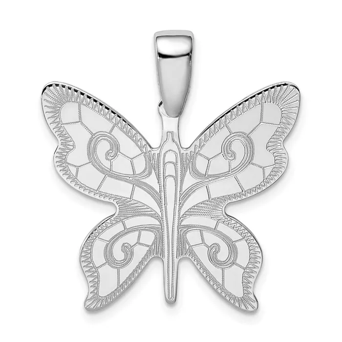 Sterling Silver Rhodiumplated Butterfly Pendant TreasureFineJewelers Necklaces Sterling Silver Rhodiumplated Butterfly Pendant TreasureFineJewelers Necklaces