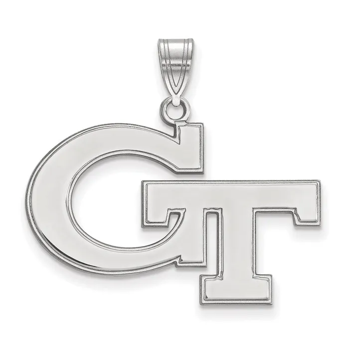 Sterling Silver Rhodiumplated Georgia Institute of Technology GT Large Pendant TreasureFineJewelers Necklaces Sterling Silver Rhodiumplated Georgia Institute of Technology GT Large Pendant TreasureFineJewelers Necklaces
