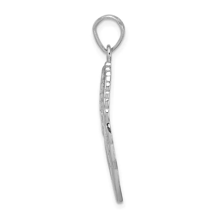 Sterling Silver Rhodiumplated PolishedTextured Angel Wing Pendant TreasureFineJewelers Necklaces