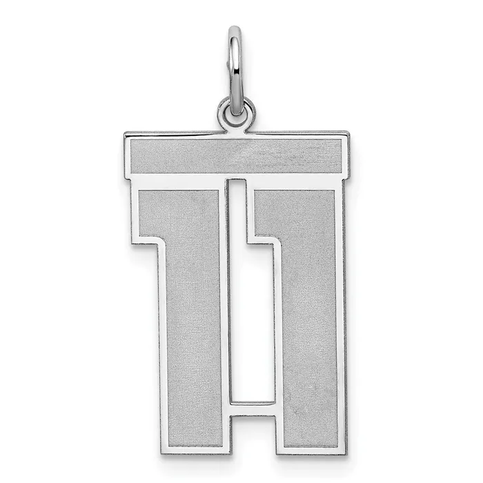 Sterling SilverRhodiumplated Satin Number 11 Charm TreasureFineJewelers Rings Sterling SilverRhodiumplated Satin Number 11 Charm TreasureFineJewelers Rings