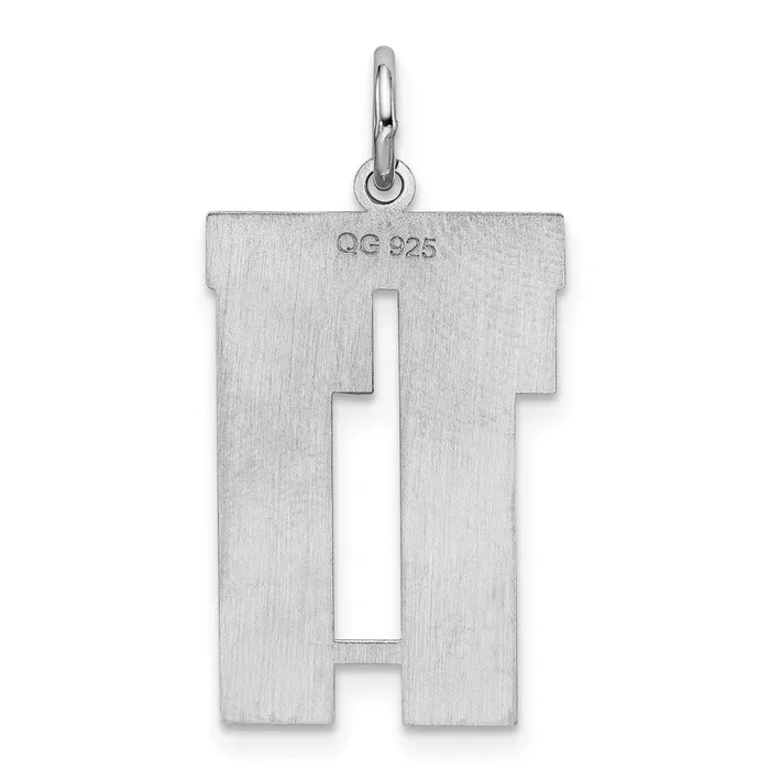 Sterling SilverRhodiumplated Satin Number 11 Charm TreasureFineJewelers Rings