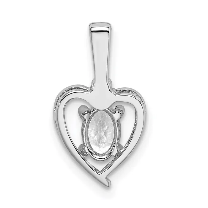 Sterling Silver Rhodiumplated White Topaz Diam Pendant TreasureFineJewelers Necklaces