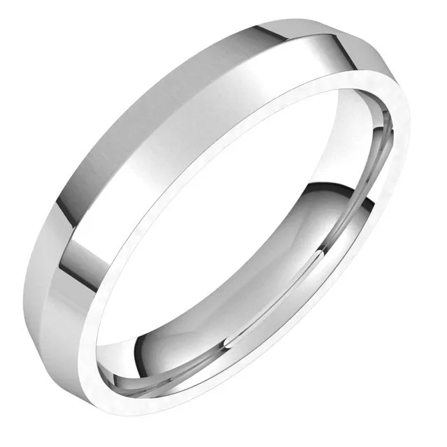 TreasureFineJewelers 10K White Gold 4 mm Knife Edge Comfort Fit Wedding Band Rings TreasureFineJewelers 10K White Gold 4 mm Knife Edge Comfort Fit Wedding Band Rings