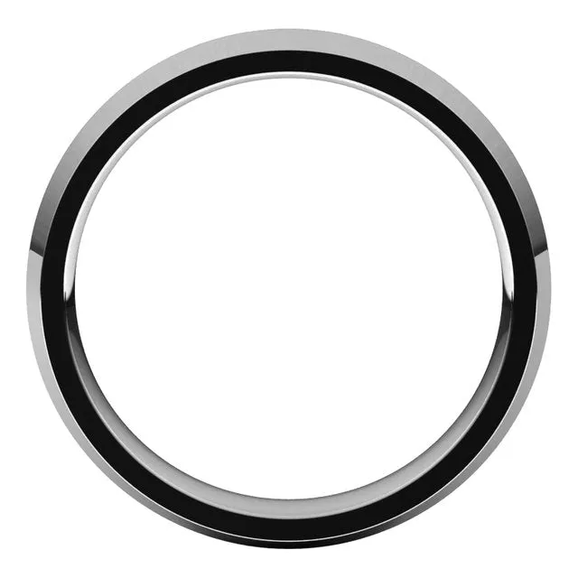 TreasureFineJewelers 10K White Gold 4 mm Knife Edge Comfort Fit Wedding Band Rings