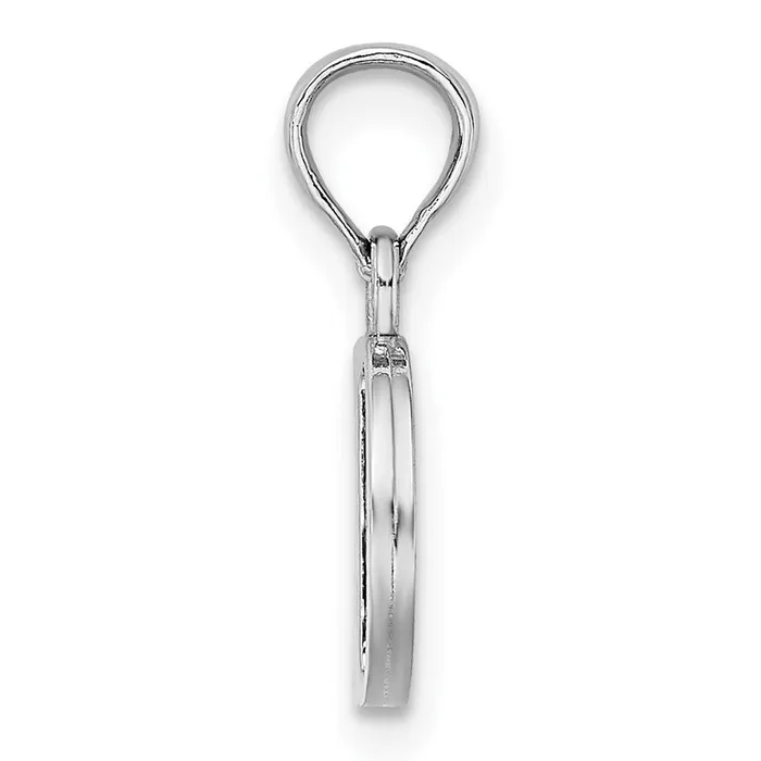 TreasureFineJewelers 10k White Gold D Block Initial Charm Charm Necklaces