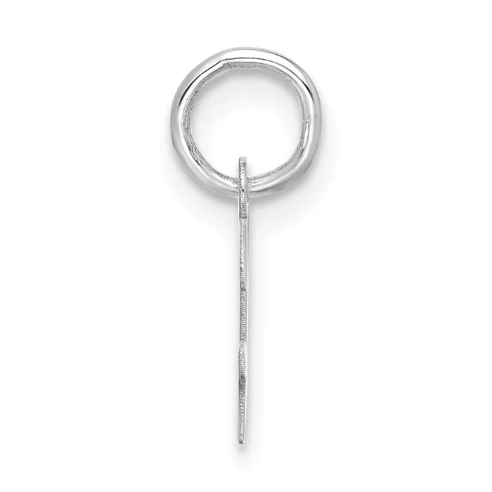 TreasureFineJewelers 10k White Gold Small Script Initial H Charm Charm Necklaces