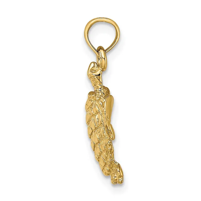 TreasureFineJewelers 14K Textured Sea Turtle Charm Charm Necklaces