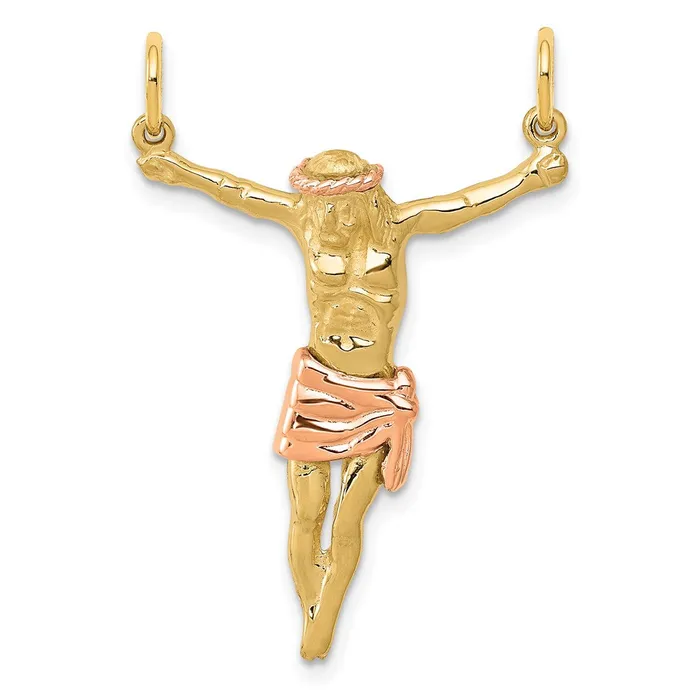TreasureFineJewelers 14k Twotone Rose Corpus Pendant Rings
