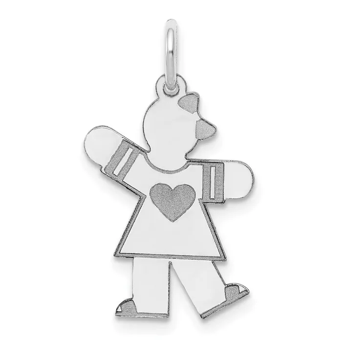 TreasureFineJewelers 14k White Gold Kid Charm Charm Necklaces