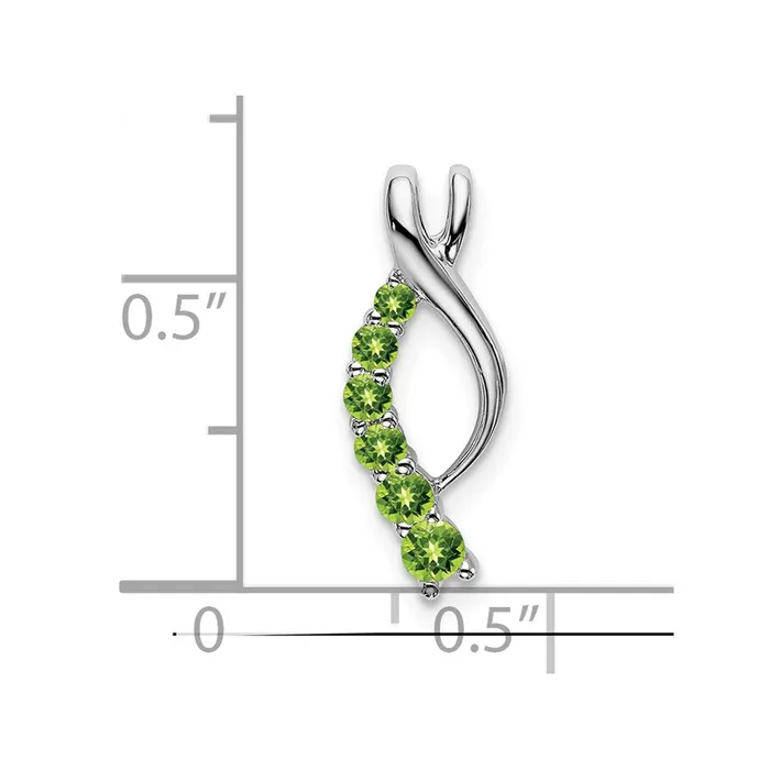 TreasureFineJewelers 14k White Gold Peridot Journey Chain Slide Necklaces