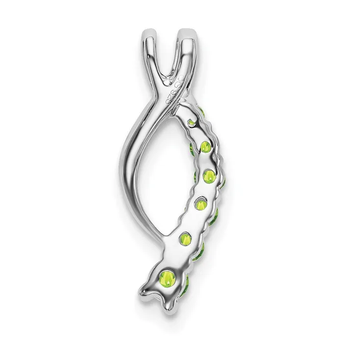 TreasureFineJewelers 14k White Gold Peridot Journey Chain Slide Necklaces