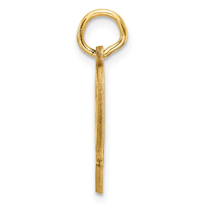 TreasureFineJewelers 14k Yellow Gold Diamondcut Letter P Initial Charm Charm Necklaces