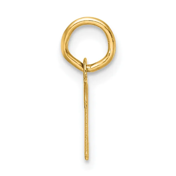 TreasureFineJewelers 14k Yellow Gold Small Script Letter K Initial Charm Charm Necklaces