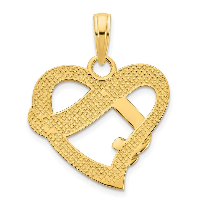 TreasureFineJewelers 14ky Epoxy Te Amo Heart Charm Charm Necklaces