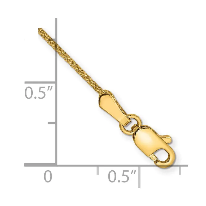 TreasureFineJewelers Bracelets 14K 6 inch 105mm Diamondcut Spiga with Lobster Clasp Bracelet