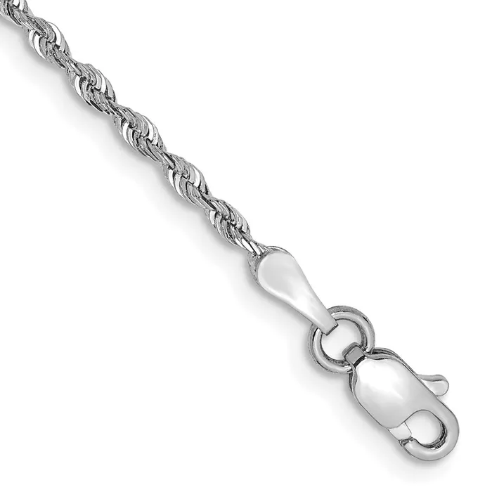TreasureFineJewelers Bracelets 14k White Gold 185mm Diamondcut Quadruple Rope Lobster Clasp Chain Bracelet TreasureFineJewelers Bracelets 14k White Gold 185mm Diamondcut Quadruple Rope Lobster Clasp Chain Bracelet
