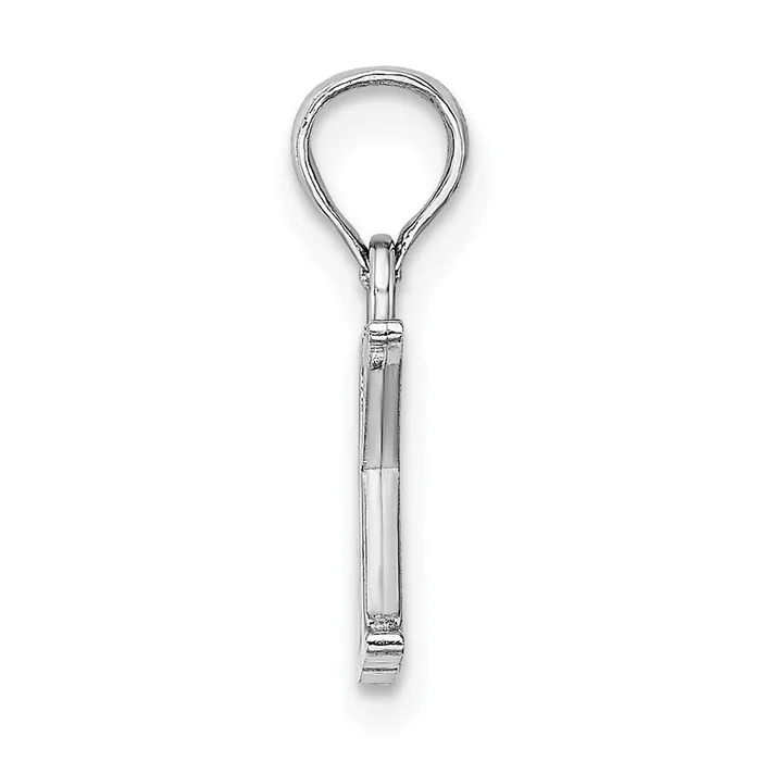 TreasureFineJewelers Charm Necklaces 10K White Gold Polished K Block Initial Charm