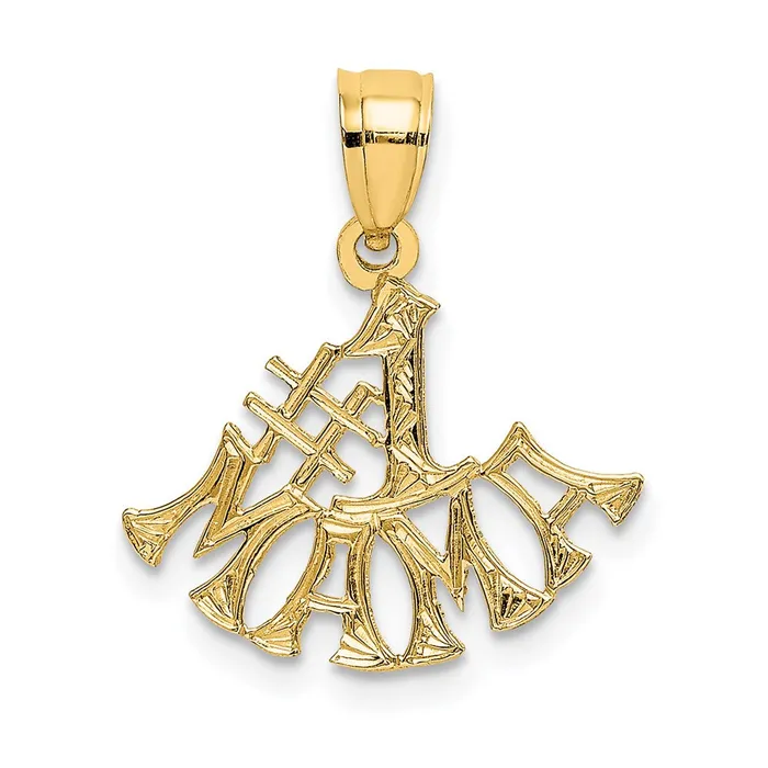 TreasureFineJewelers Charm Necklaces 14K 1 MAMA Charm