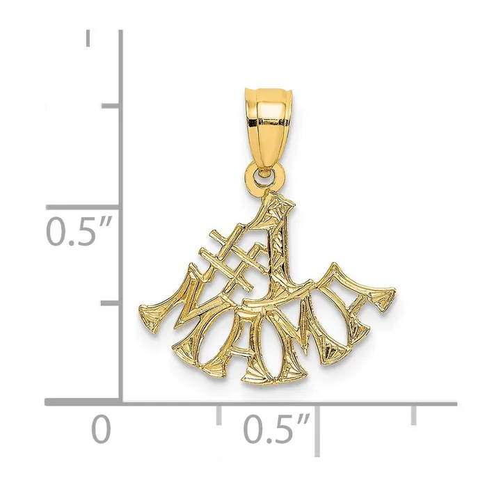 TreasureFineJewelers Charm Necklaces 14K 1 MAMA Charm