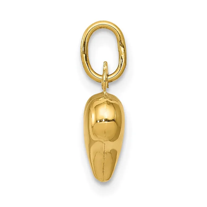 TreasureFineJewelers Charm Necklaces 14K Polished 3D Puffed Heart Charm