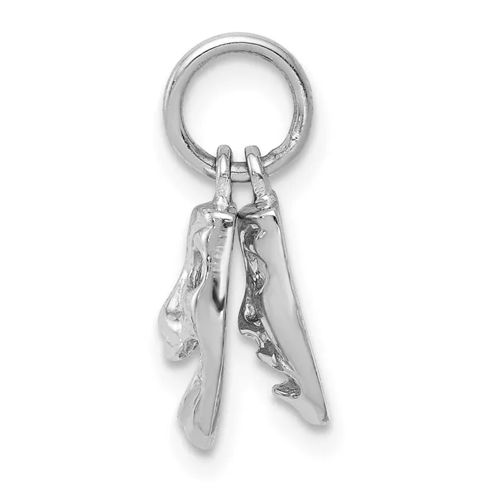 TreasureFineJewelers Charm Necklaces 14k White Gold ComedyTragedy 2Piece Charm
