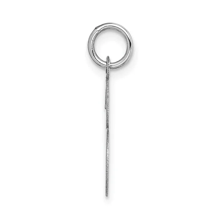 TreasureFineJewelers Charm Necklaces 14K White Gold Medium Fancy Script Letter S Initial Charm