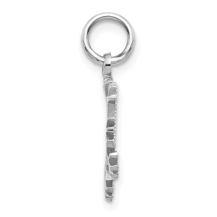 TreasureFineJewelers Charm Necklaces 14k White Gold Snowflake Charm
