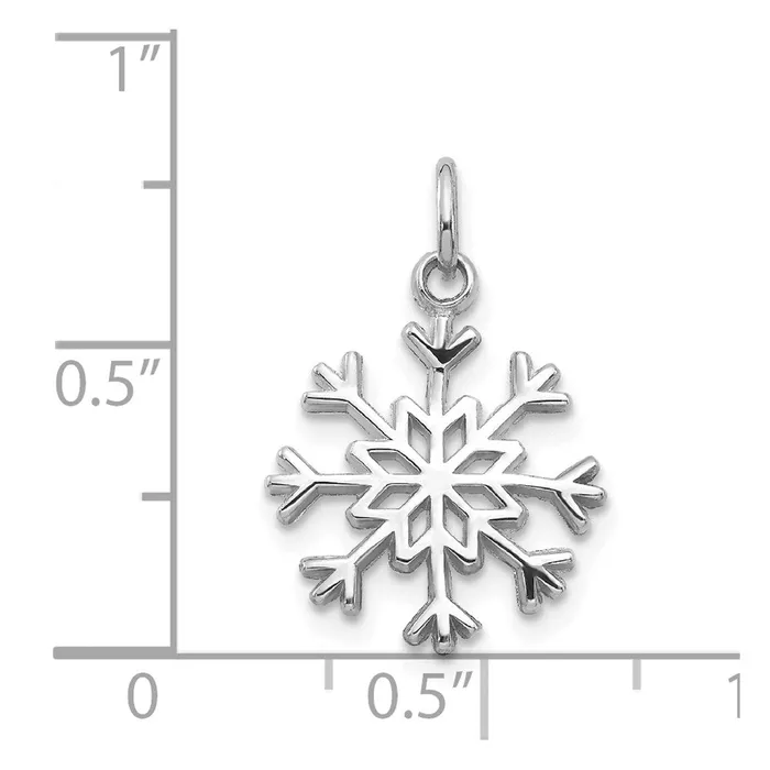TreasureFineJewelers Charm Necklaces 14k White Gold Snowflake Charm