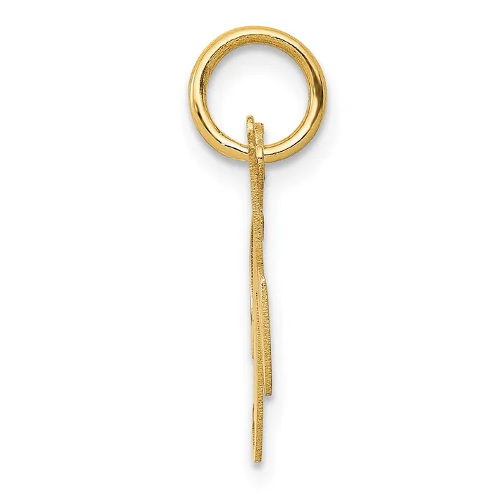 TreasureFineJewelers Charm Necklaces 14k Yellow Gold Small Fancy Script Letter K Initial Charm