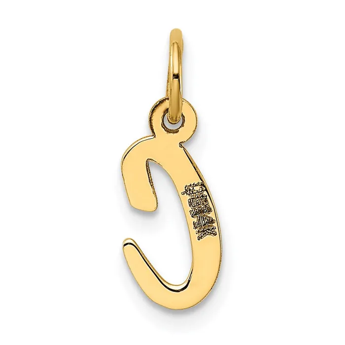 TreasureFineJewelers Charm Necklaces 14k Yellow Gold Small Script Letter C Initial Charm